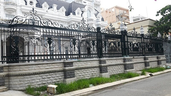 Artistic fence with many complex motifs